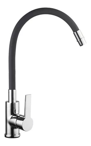 Grifo de cocina monocomando Genérica negro acabado cromado
